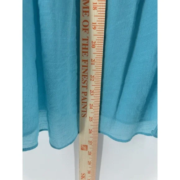 Zac & Rachel Turquoise Boho Baby Doll Beachy Peasant Bell Sleeve Flowy BB18 - Picture 5 of 8